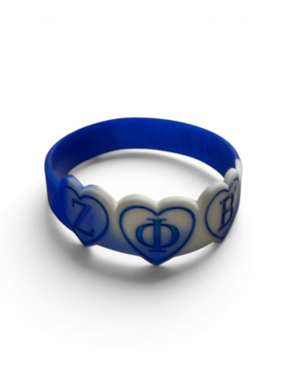 Zeta Phi Beta Silicone Bracelet Zeta Blue White Greek Letter Wristband